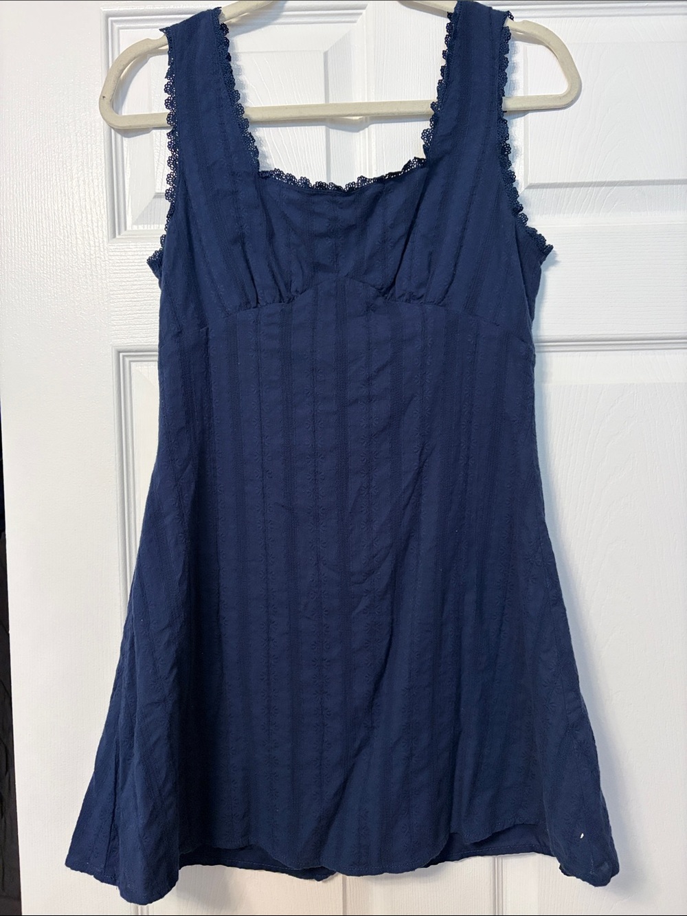 Women's Navy Blue Sleeveless A-Line Dress
